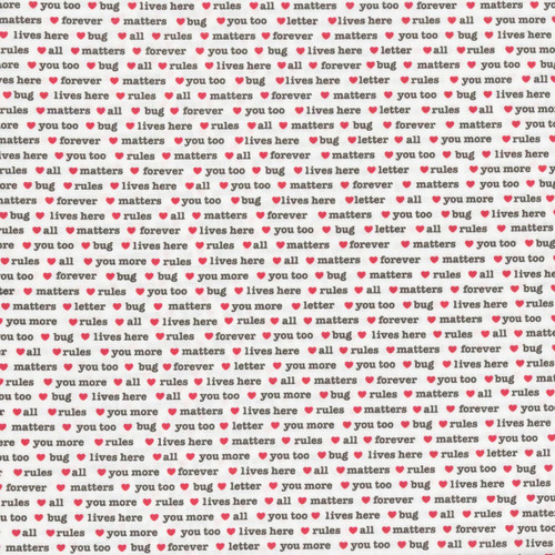 Clothworks Fabrics Love Matters by Claudia Bianchi Red Love Words