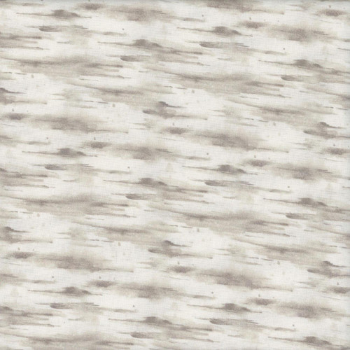 Clothworks Fabrics Night Whispers Taupe Cream Birchbark, fabric with a watercolor-like pattern in taupe, cream, and birchbark shades for quilting and home decor.