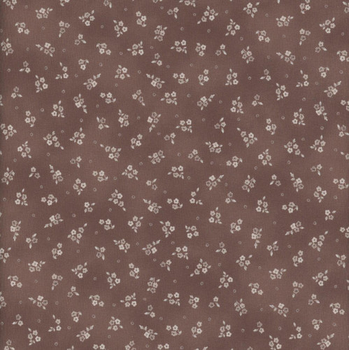 Windham Fabrics Whistler Studios Dwell Taupe Dainty Dab, taupe fabric with white floral pattern.