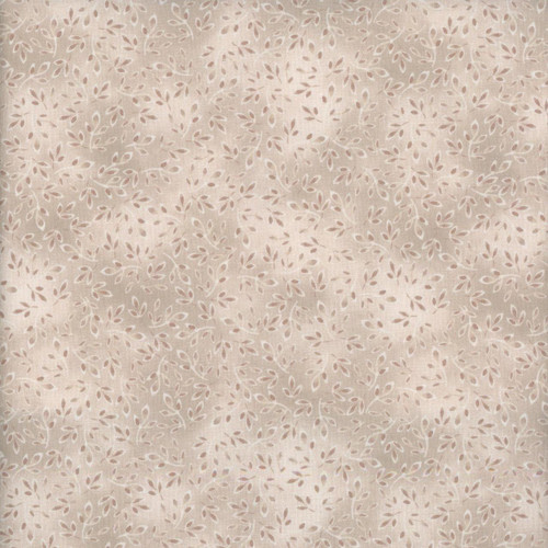 Windham Fabrics Whistler Studios Dwell Linen Abundance, soft beige fabric with a subtle white leaf pattern.