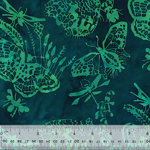 Windham Fabrics Anthology Batiks Sally Kelly Strawberry Lane Jade Hunnyhill Butterflies
