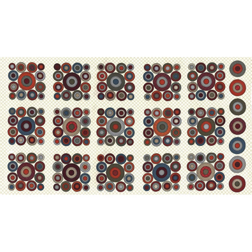 Moda Fabrics Prairie Gatherings Flannel Primitive Gatherings Cream Pennie Blocks Panel Flannel