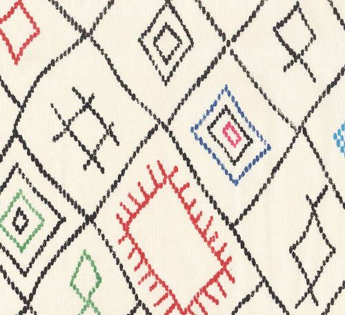 Waverly Fabrics Mult Red Blue Yellow Turning Modern Geometric Patchwork