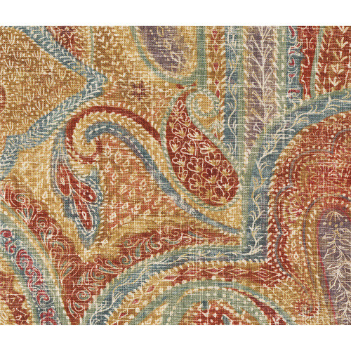 P Kaufmann Fabrics Fairfax Spice Organic Textured Paisley Red Brown Green