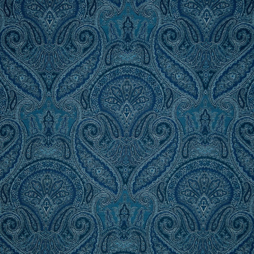 P Kaufmann Fabrics Ambrose Denim Blue Woven Frame Paisley