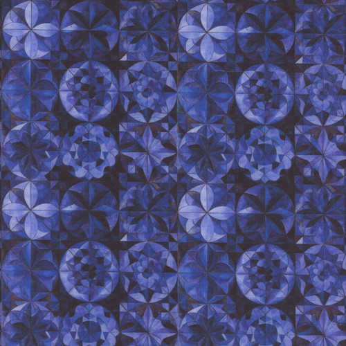 Quilting Treasures Fabrics Solstice Kaleidoscope by Dan Morris Violet Purple Packed Stained Glass Circles