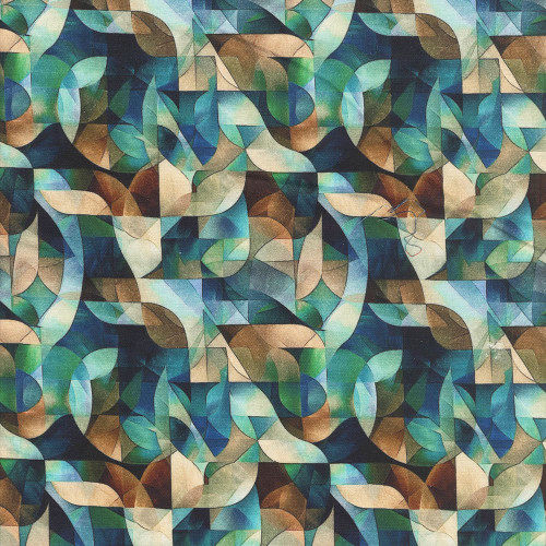 Quilting Treasures Fabrics Solstice Dan Morris Black Kaleidoscope Circles 108 inch Quilt Back