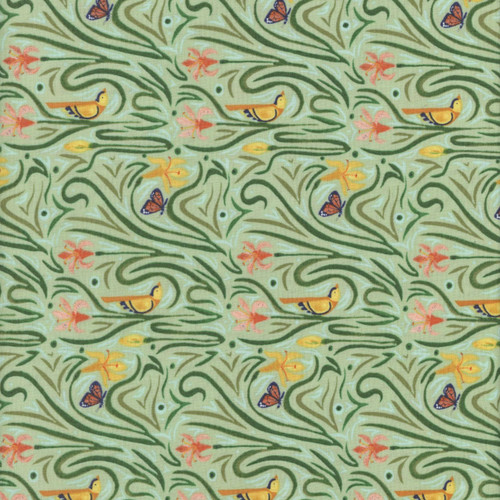 FreeSpirit Fabrics Backyard Wonder by Adam Trest Daylily Dance Green