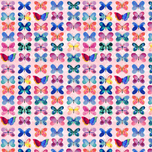 FreeSpirit Fabrics Love in the Wild by Daughter Earth Katy Tanis Sweet Wing Love Pink