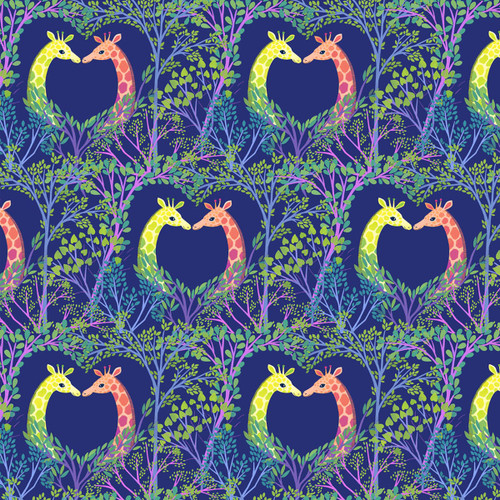 FreeSpirit Fabrics Love in the Wild by Daughter Earth Katy Tanis Love in the Trees Blue