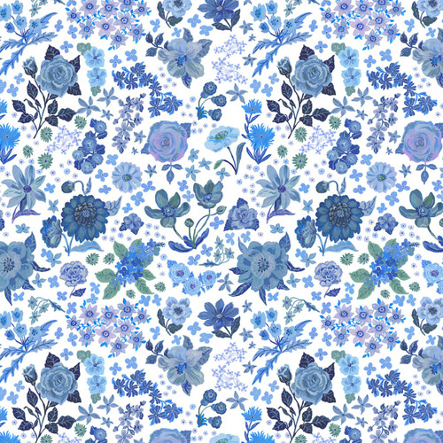 FreeSpirit Fabrics Pastoral Symphony by Nathalie Lete Blue Dreams Blue