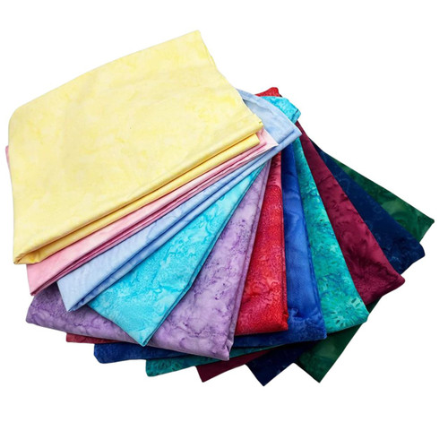 A Day Away Mystery Quilt Kit by The Triple Stitch Collective Batik Fabric Pack Island Batik by Lumin Fabrics