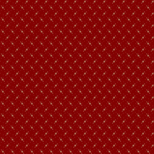 Marcus Fabrics Prairie Dry Goods 2 Pam Buda Gears Red, fabric with a red background and small beige gear and dot pattern. Marcus Fabrics Prairie Dry Goods 2 Pam Buda Gears Red, fabric with a red background and small beige gear and dot pattern.