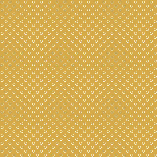 Marcus Fabrics Stash Happy Jeni Gaston Circles Gold, fabric pattern with gold circles on a matching background.