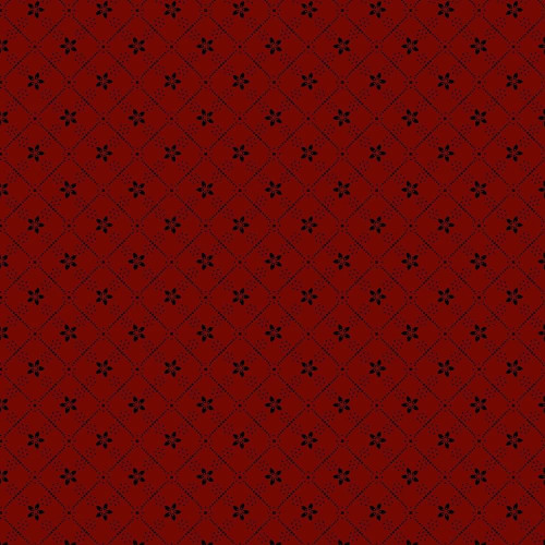 Marcus Fabrics Dear Scarlet Pam Buda Blooming Grid Red