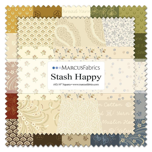 Marcus Fabrics Stash Happy Jeni Gaston Layer Cake 10 Inch Squares
