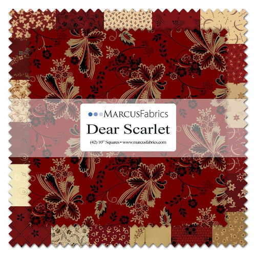 Marcus Fabrics Dear Scarlet Pam Buda Layer Cake 10 Inch Squares