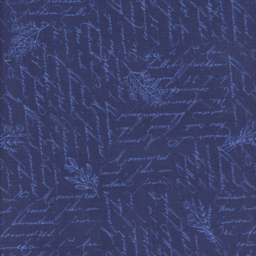 Wilmington Prints Fabrics Blissful Blues Jennifer Pugh  Script Texture Navy