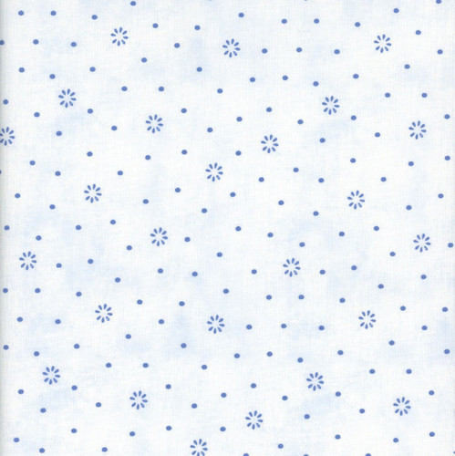Wilmington Prints Fabrics Blissful Blues Jennifer Pugh  Floral Dot White