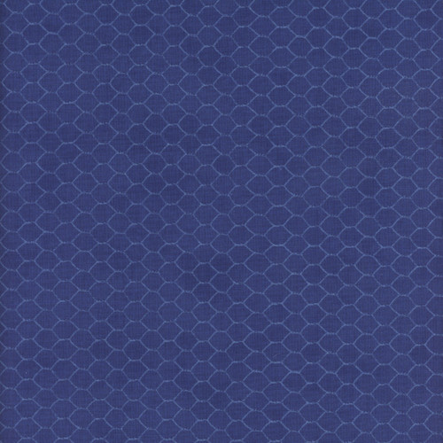 Wilmington Prints Fabrics Country Blue Susan Winget Chicken Wire Dark Blue