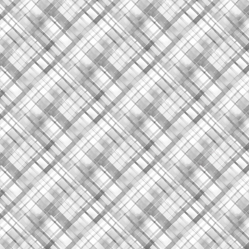 Wilmington Prints Fabrics Dahlia Botanica Nancy Mink Diagonal Plaid Gray Tonal, a fabric with a diagonal plaid pattern in various shades of gray.