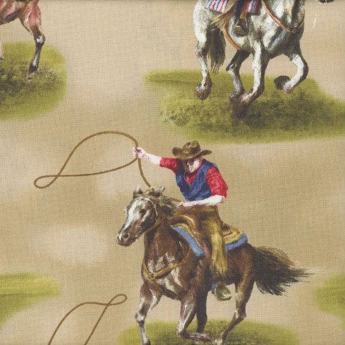 Wilmington Prints Fabrics Riders On The Range Danhui Nai Riders Tan