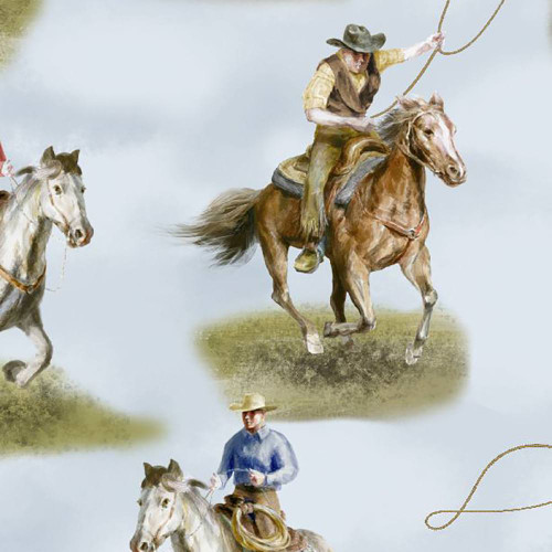 Wilmington Prints Fabrics Riders On The Range Danhui Nai Riders Blue