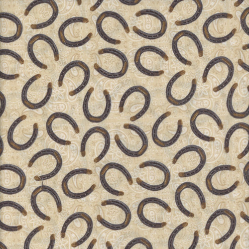 Wilmington Prints Fabrics Riders On The Range Danhui Nai Horseshoes Tan