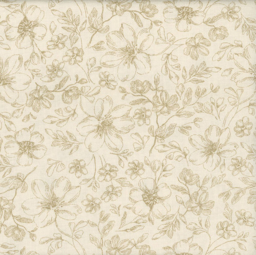 Wilmington Prints Fabrics Scarlet Dreams Beth Grove Floral Toile Cream