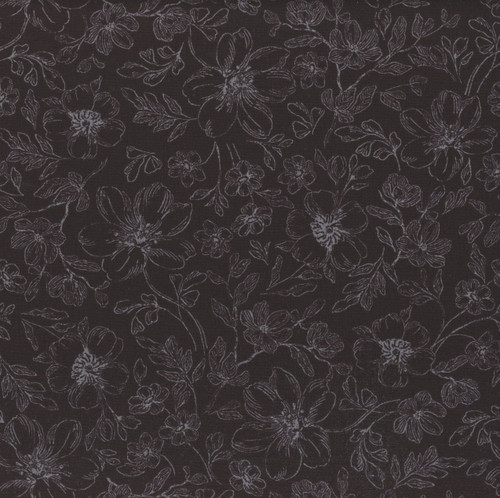 Wilmington Prints Fabrics Scarlet Dreams Beth Grove Floral Toile Black