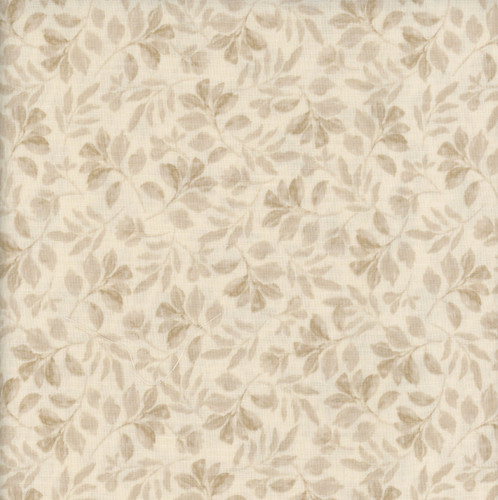 Wilmington Prints Fabrics Scarlet Dreams Beth Grove Tonal Leaves Cream