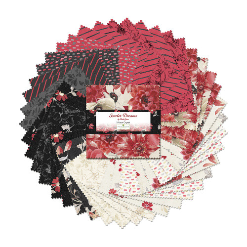 Wilmington Prints Fabrics Scarlet Dreams Beth Grove Five Inch Charm Squares