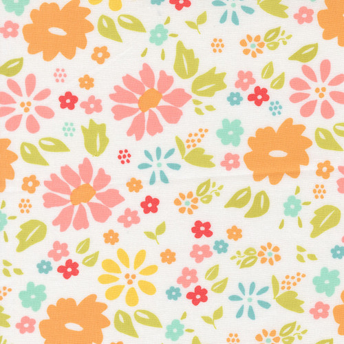 Moda Fabrics Delightfully Yours Sherri & Chelsi Cloud White Garden Flowers