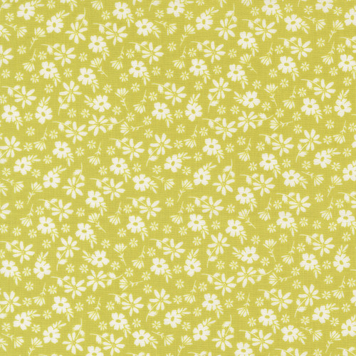 Moda Fabrics Delightfully Yours Sherri & Chelsi Chartreuse Green Small Flowers