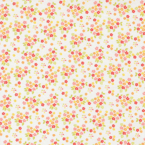 Moda Fabrics Delightfully Yours Sherri & Chelsi Cloud White Lantana Flowers