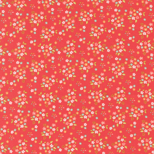 Moda Fabrics Delightfully Yours Sherri & Chelsi Geranium Red Lantana Flowers