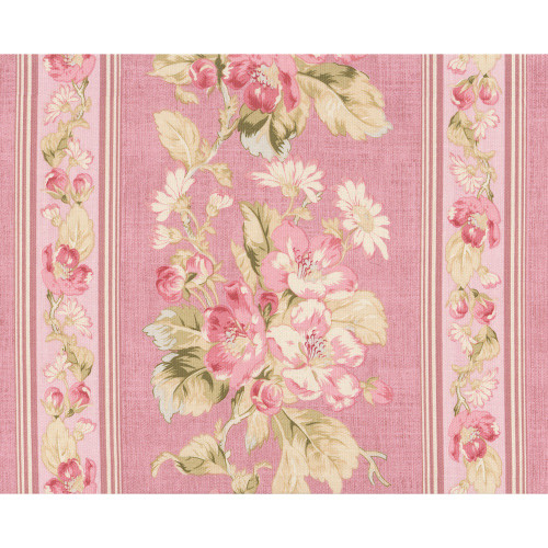 Benartex Fabrics Beloved April Cornell Apple Blossom Stripe Washed Rose