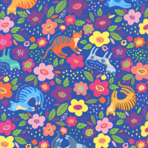 Benartex Fabrics Cheeto's World  Kimberly Einmo Cheeto and Friends Blue
