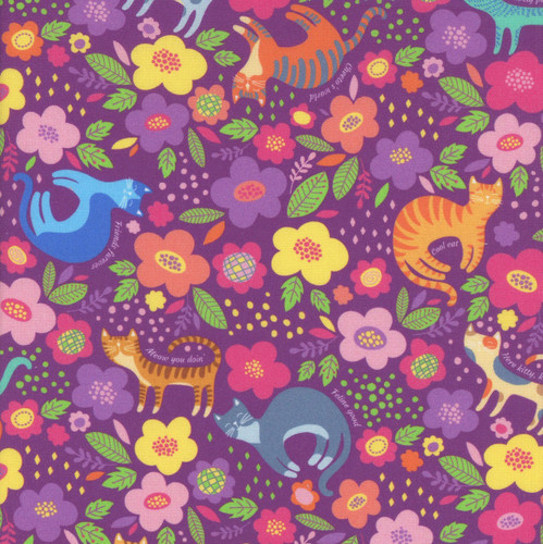 Benartex Fabrics Cheeto's World  Kimberly Einmo Cheeto and Friends Purple