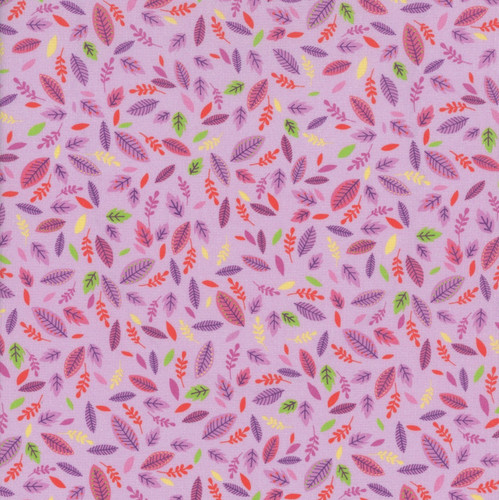 Benartex Fabrics Cheeto's World  Kimberly Einmo Scattered Leaves Pink