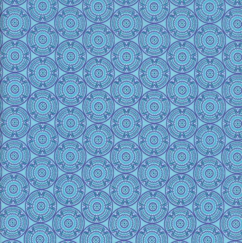 Benartex Fabrics Cheeto's World  Kimberly Einmo Medallions Blue