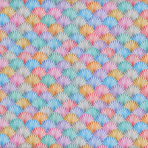 Benartex Fabrics Swim With Me  Kanvas Studio Scalloped Shells Multi