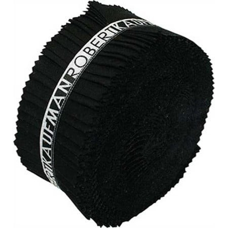 Robert Kaufman  Kona Cotton Roll Up 40 Fabric Strips Black