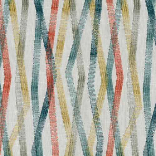 Waverly Fabrics Novrogratz Zig & Zag Confetti Pink Green Yellow Embroidery Ribbons