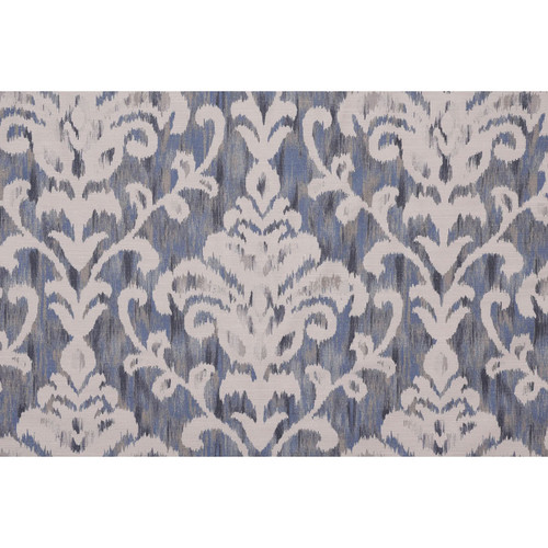 Waverly Fabrics Brigitte Indigo Blue Cream Fortunny Frame Damask Trellis