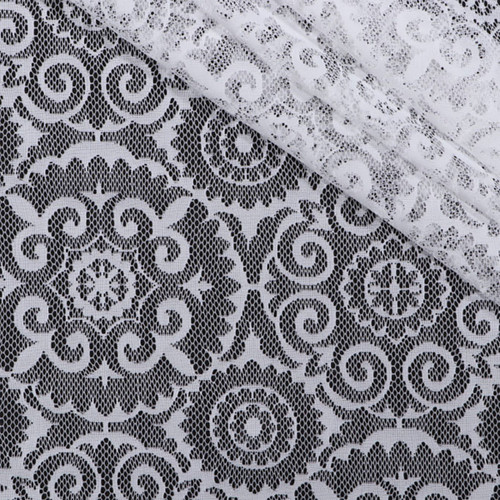 Waverly Fabrics Suzani Lace White    Woven Suzani Medallion Woven Lace
