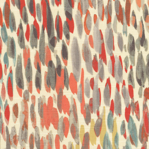 Waverly Fabrics Kelly Ripa Make It Rain Nectar Red Orange Brown Painters Rain Drops