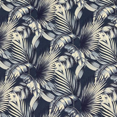 Waverly Fabrics Tommy Bahama Tbo San Juan Navy Blue Tropical Palm Fronds