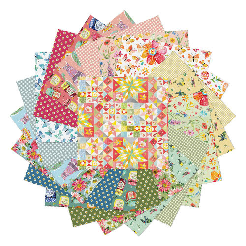 Benartex Fabrics A Prairie Heart Katie Daisy 10x10s Layer Cake Ten Inch Squares