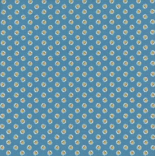 Benartex Fabrics A Prairie Heart Katie Daisy Dainty Daisy Dark Prairie Sky Blue